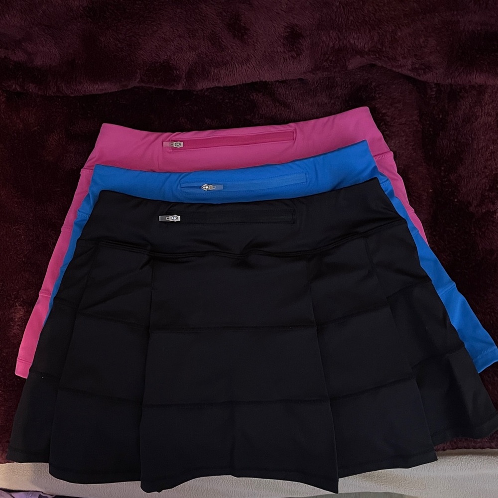 Bundle of three Vibrant Pink, Blue, and Black Layered Tennis skorts-never worn - Picture 6 of 6